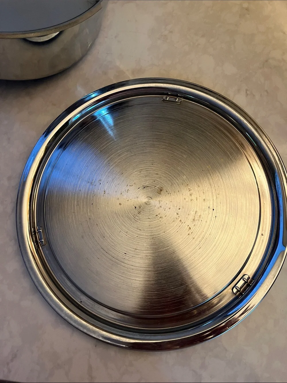 Vintage Chrome Cake Plate Cover Silver Metal Mid-Century MCM The Everedy Co